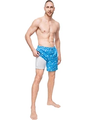 Rokka&Rolla Men's Compression Liner Swim Trunks with Back Zipper Pocket