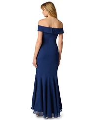 Adrianna Papell Women's Off-The-Shoulder Midi Gown
