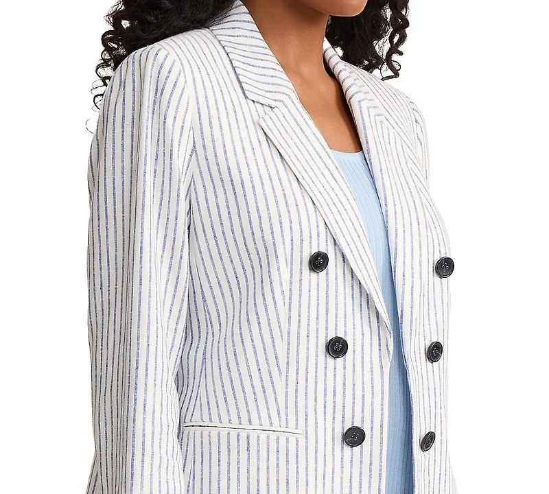 Jones New York Petite Notch Collar Faux Double Breasted Jacket