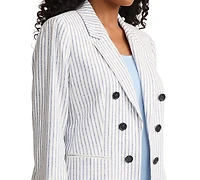 Jones New York Petite Notch Collar Faux Double Breasted Jacket