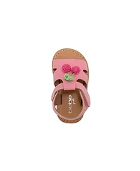 Bebe Little Girls Girl's Fashion Sandals – Dressy Shoes with Crochet Fruit Details