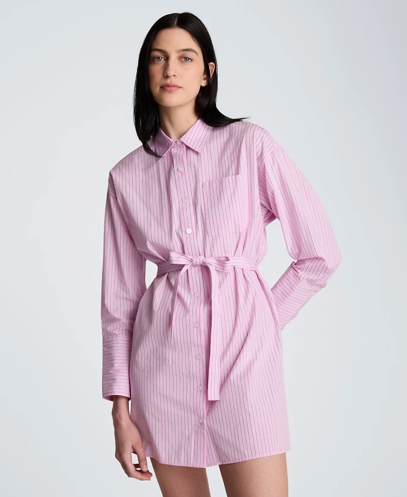 Kenneth Cole Women's Striped Mini Shirt Dress