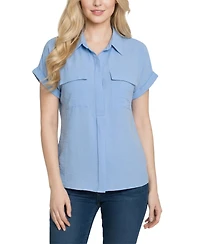 Ny Collection Women's Short-Sleeve Roll Cuff Blouse