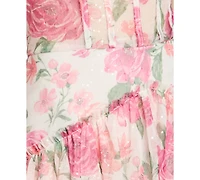 Morgan & Company Juniors' Sequin Floral Corset Strapless Ball-Gown