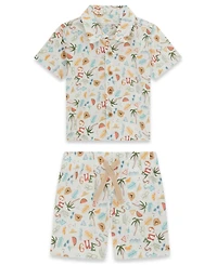 Guess Baby Boys' Short-Sleeve Button Down Shirt and Shorts Set, 2-Piece Set