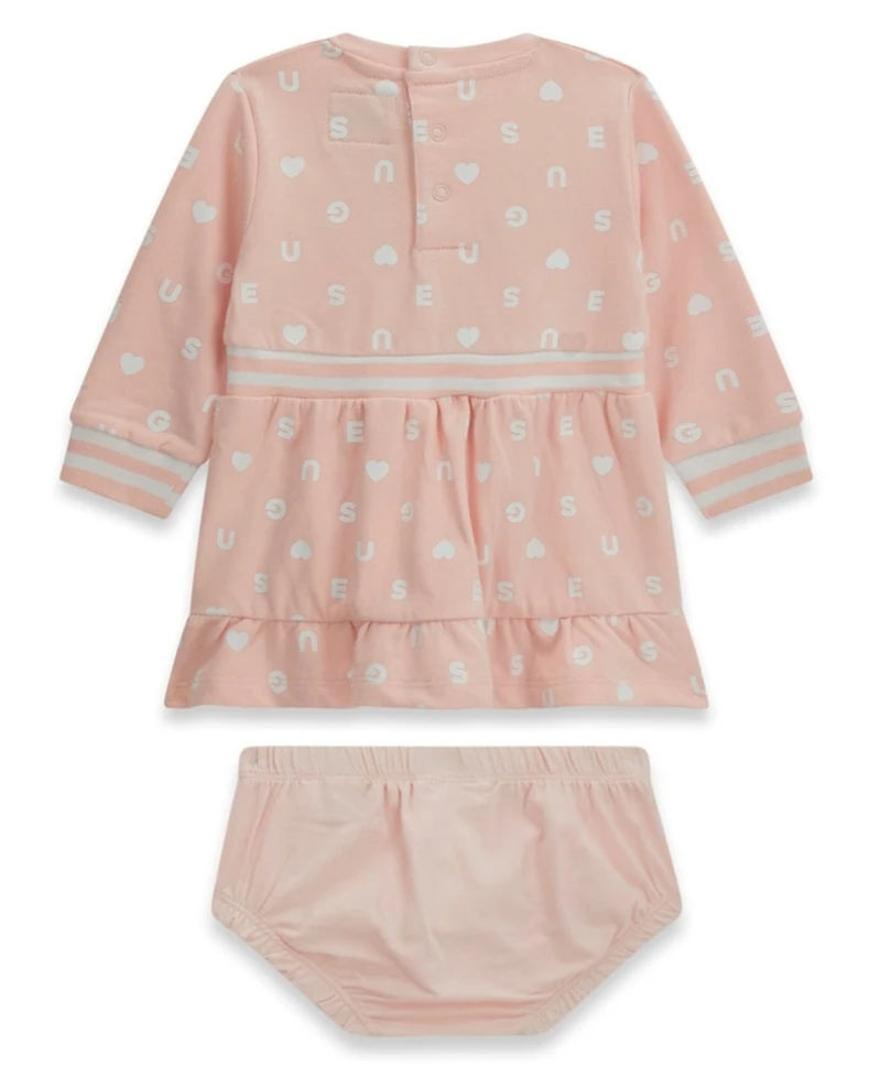 Guess Baby Girls' Long-Sleeve Dress and Matching Bloomer