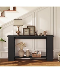 Homcom Farmhouse Console Table, 63" Narrow Entryway Table
