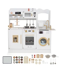 Slickblue Pretend Play Kitchen for Kids with Interactive Lights and Sound