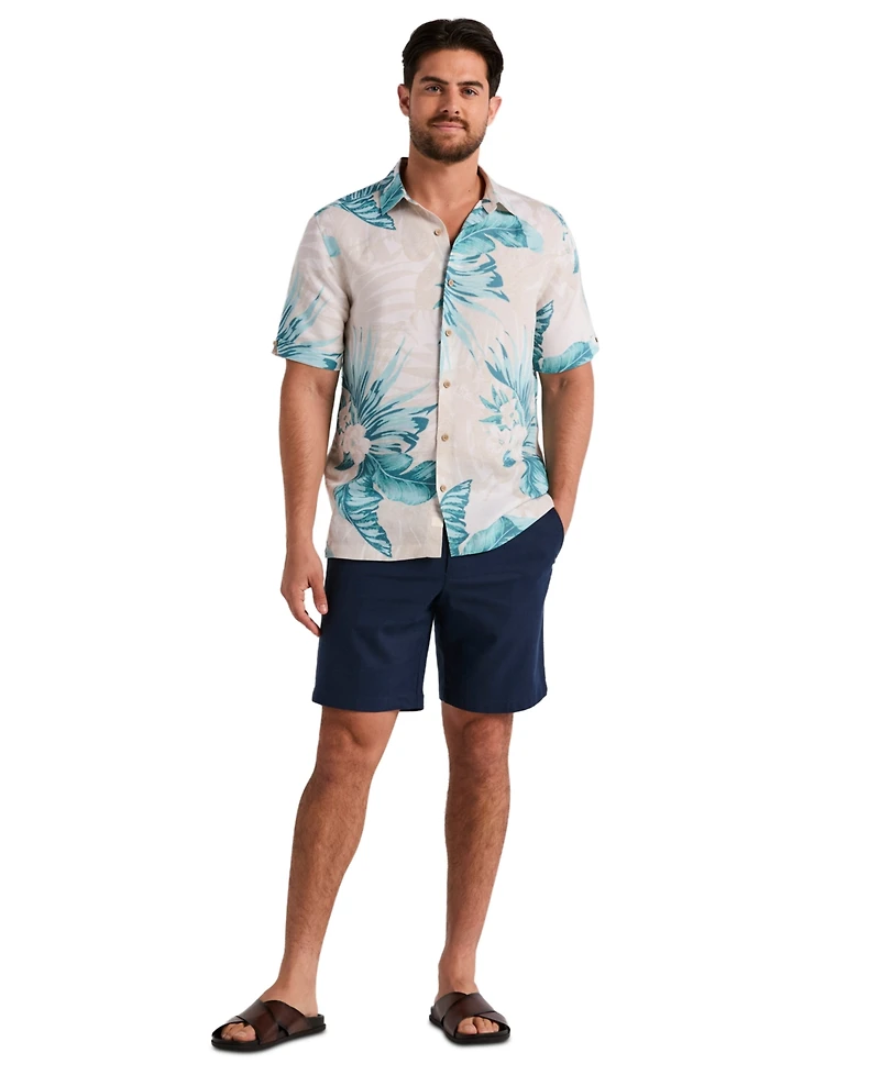Cubavera Men's Linen Blend Palm Print Shirt