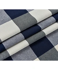 Kate Aurora Country Farmhouse Rod Pocket Buffalo Plaid Gingham Tie Up Window Curtain Panel