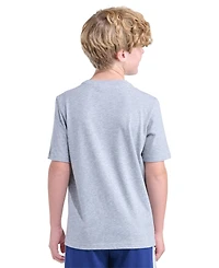 adidas Boys' 8-20 Short-Sleeve Chrome Lineage Stack Heather T-Shirt
