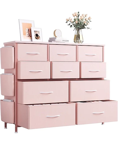 gaomon 10-Drawer Fabric Dresser Chest: Spacious Organizer with Side Pockets & Hooks