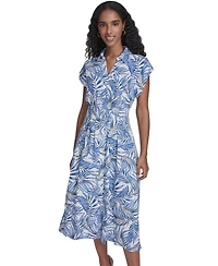 Tommy Hilfiger Women's Printed Collared Neck Shirt Dress