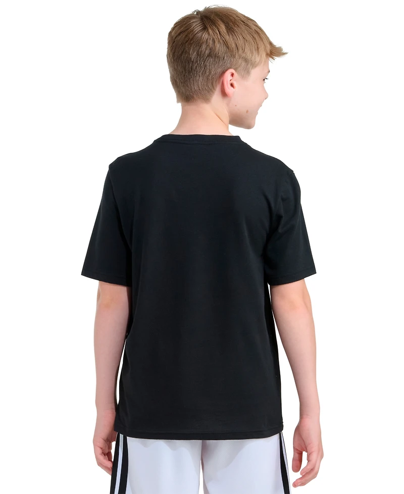 adidas Boys' 8-20 Short-Sleeve 3-Bar Baseball Plate T-Shirt
