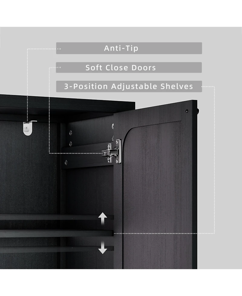 Sugift Modern Sideboard Buffet Cabinet Tv Media Console with Storage for Living Room Hallway Entryway