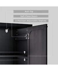 Sugift Modern Sideboard Buffet Cabinet Tv Media Console with Storage for Living Room Hallway Entryway