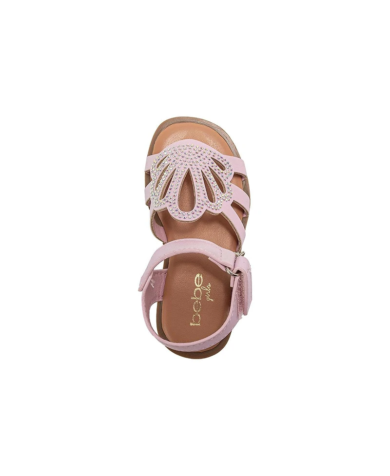 Bebe Big Girls Girl's Fashion Sandals – Dressy Shoes with rs Logo and Hanging Charms