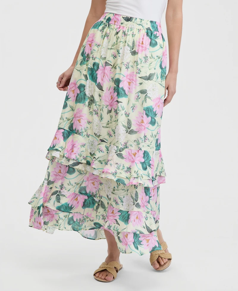 On 34th Women's Tiered Chiffon Pull-On Floral Maxi Skirt, Macy's Exclusive