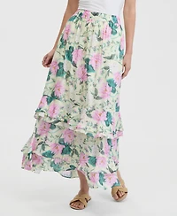 On 34th Women's Tiered Chiffon Pull-On Floral Maxi Skirt, Macy's Exclusive