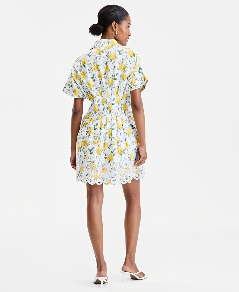 On 34th Women's Cutwork-Hem Mini Shirtdress, Macy's Exclusive