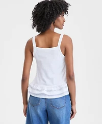 On 34th Women's Cotton Layered Ruffled-Hem Woven Mix Tank Top, Macy's Exclusive
