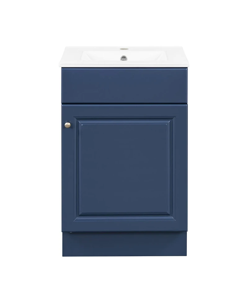 Sillysis Bathroom Vanity with Sink, Painted Mdf Cabinet, Soft Close Door, Adjustable Shelf & Organizer for Small Spaces