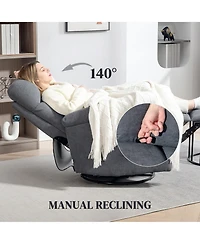 Homcom Wide Swivel Rocker Recliner, Overstuffed Reclining Sofa