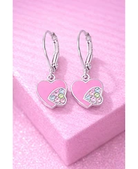 Chanteur Girls Heart Hypoallergenic Earrings with Sterling Silver Leverbacks