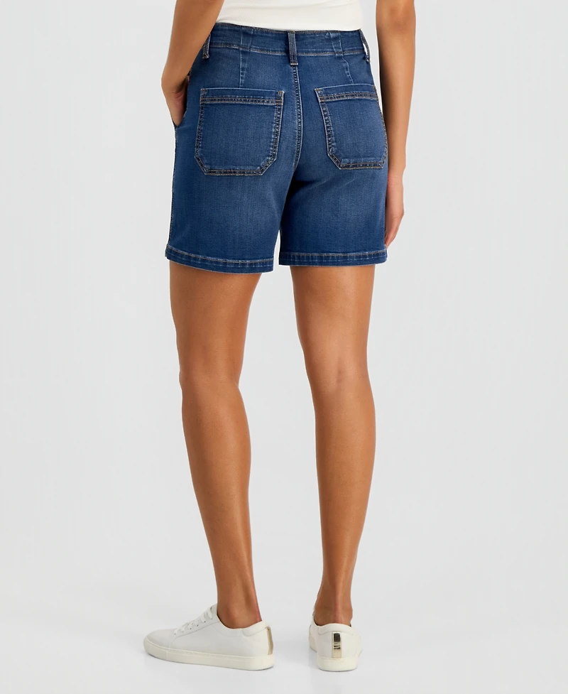 Style & Co Women's High-Rise Utility Pocket Denim Shorts, Macy's Exclusive