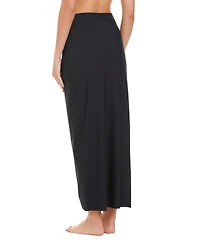 Beyond Control Women's Solid Essentials Long Twist Swim Skirt