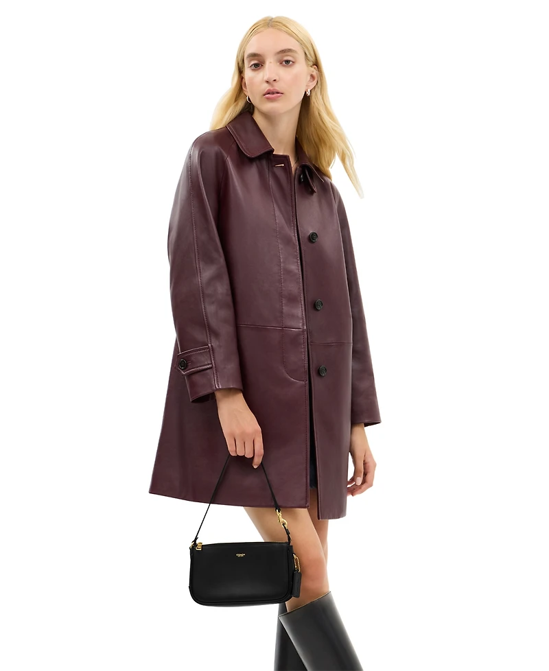 Coach Plaza Small Leather Shoulder Bag