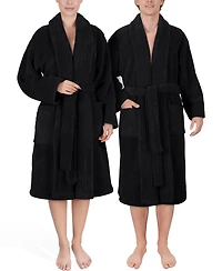American Soft Linen Unisex Luxury Hotel Spa Warm Shawl Collar Plush Fleece Bath Robe