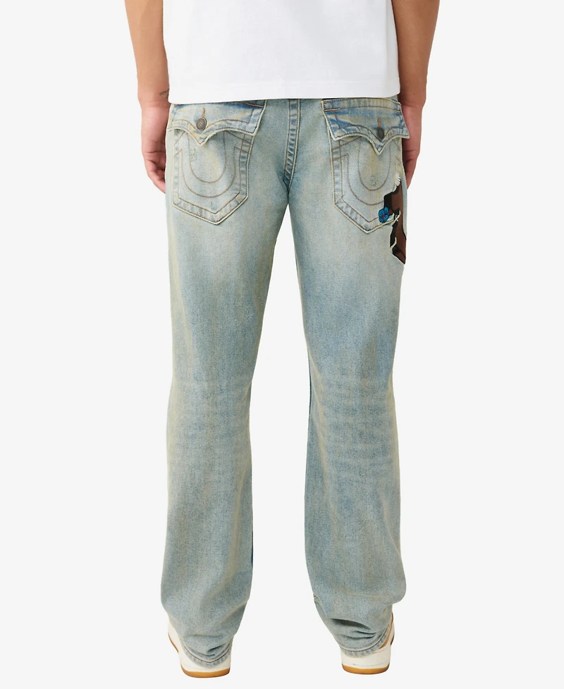 True Religion Men's Ricky Single Needle Straight Jeans