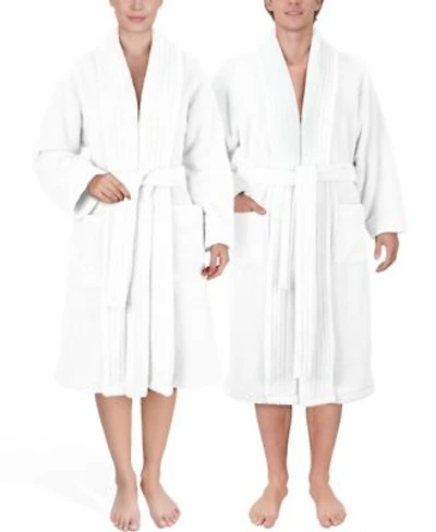 American Soft Linen Unisex Luxury Hotel Spa Warm Shawl Collar Soft Plush Fleece Bath Robes