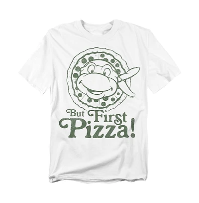 Teenage Mutant Ninja Turtles Men's Tmnt But First Pizza T-Shirt