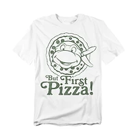 Teenage Mutant Ninja Turtles Men's Tmnt But First Pizza T-Shirt