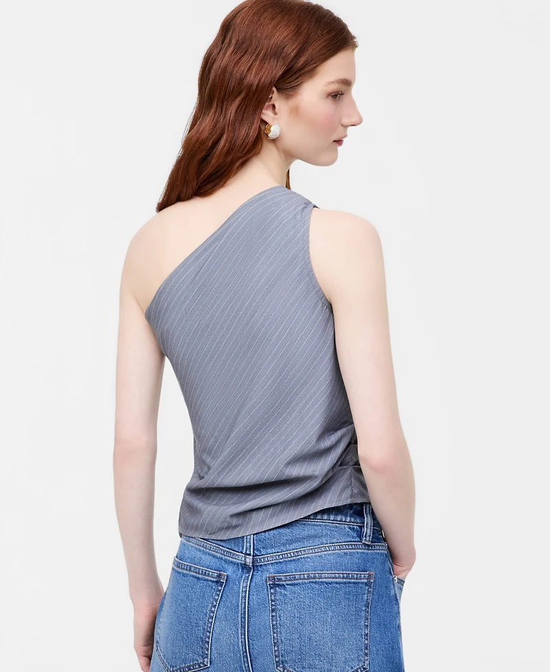Women's Pinstripe One-Shoulder Top, Macy's Exclusive- Molly Rogers Capsule Collection