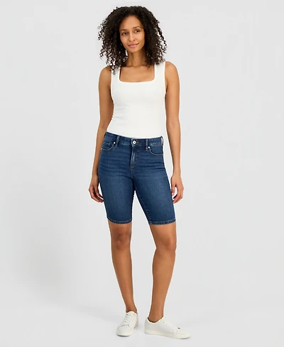 Style & Co Women's Mid-Rise Denim Bermuda Shorts, Macy's Exclusive