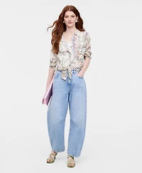 Women's Subway-Print Shirt, Macy's Exclusive- Molly Rogers Capsule Collection