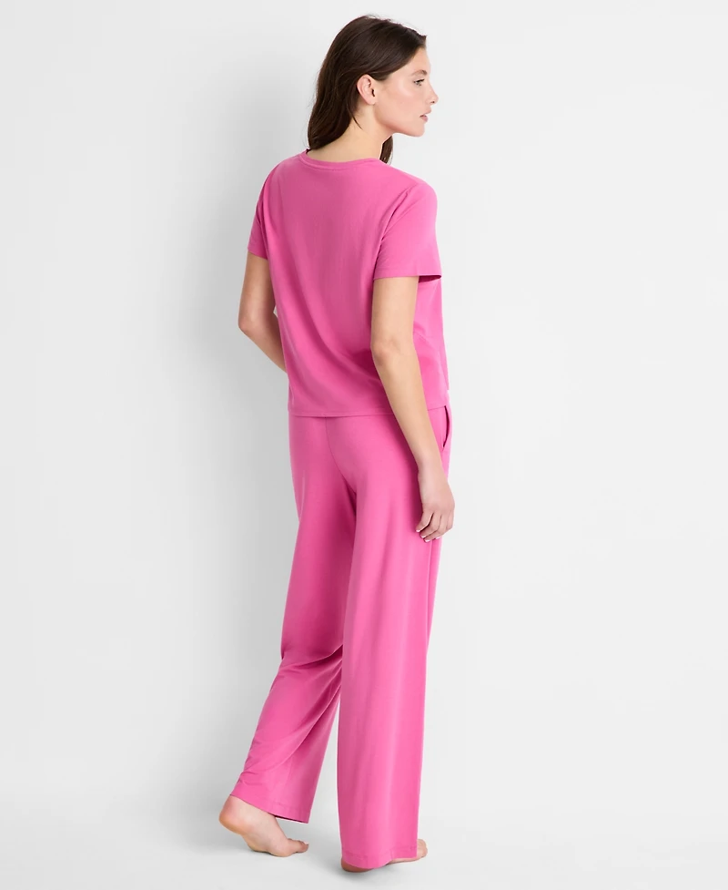 State of Day Women's Solid Short-Sleeve T-shirt and Pant Set, Macy's Exclusive