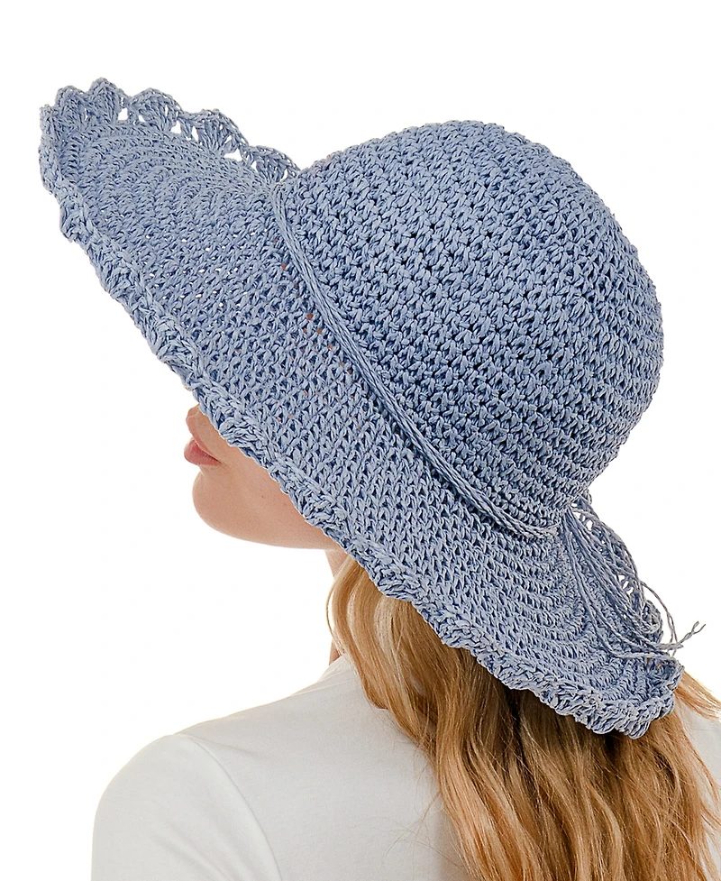 Marcus Adler Scalloped Straw Sun Hat