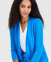 Kasper Women's Open-Front 3/4-Sleeve Cardigan