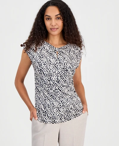 Kasper Women's Sleeveless Knotted-Neck Top