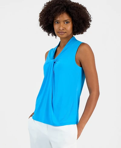Kasper Women's Sleeveless Knotted-Front Top
