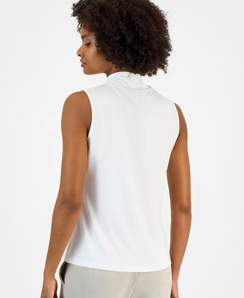 Kasper Women's Sleeveless Knotted V-Neck Top