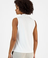 Kasper Women's Sleeveless Knotted V-Neck Top