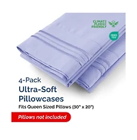 Pillowcase Set of 4 Soft Double Brushed Microfiber