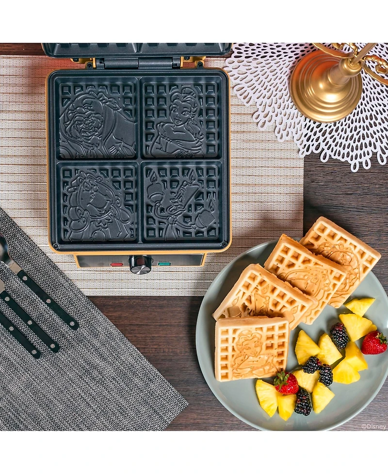 Uncanny Brands Disney Beauty and the Beast Deluxe Waffler - Belle and the Beast on Your Waffles