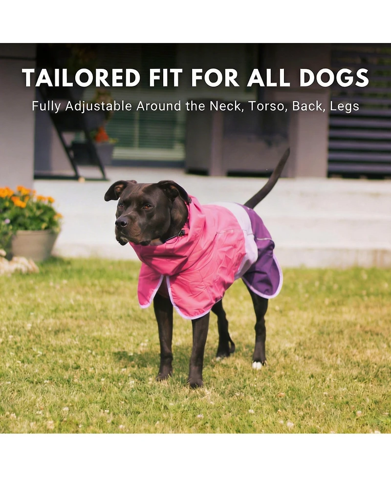 Aronkl Dog Raincoat - Waterproof, Windproof, Reflective, Breathable, Coverage
