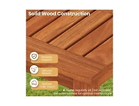 Slickblue 2-Person Outdoor Wood Bench with Backless Slatted Seat